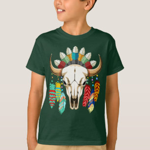 Buffalo skalle Native American emblem T Shirt