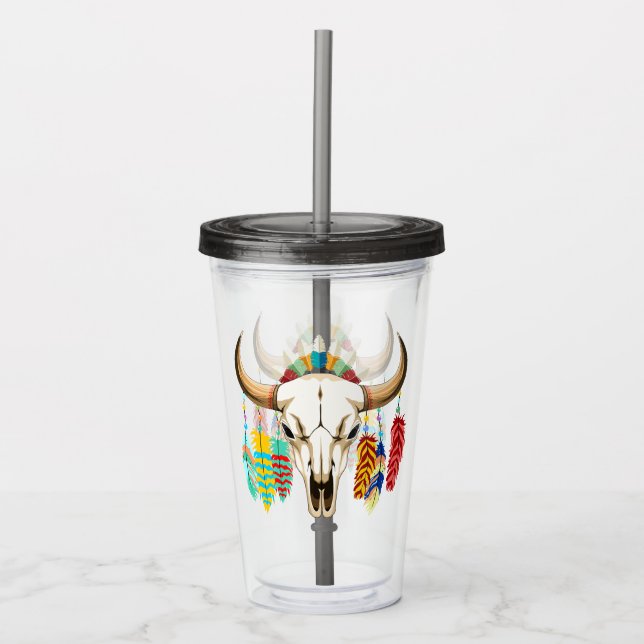 Buffalo Skalle Native American Emblem Take Away Mugg (Framsida)