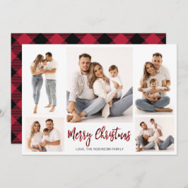 Buffalo-skript 5 Photo Collage-jul Julkort