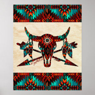 Buffalo Skull och pilar Poster