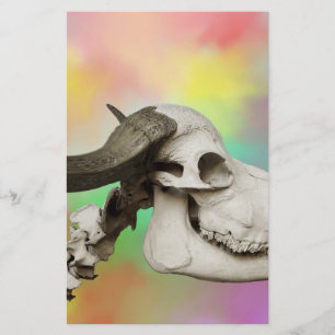 Buffalo Skull på vattenfärgens bakgrund Brevpapper