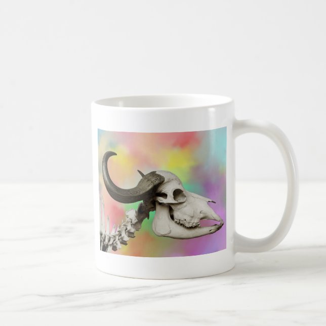 Buffalo Skull på vattenfärgens bakgrund Kaffemugg (Höger)