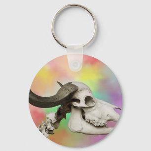 Buffalo Skull på vattenfärgens bakgrund Nyckelring