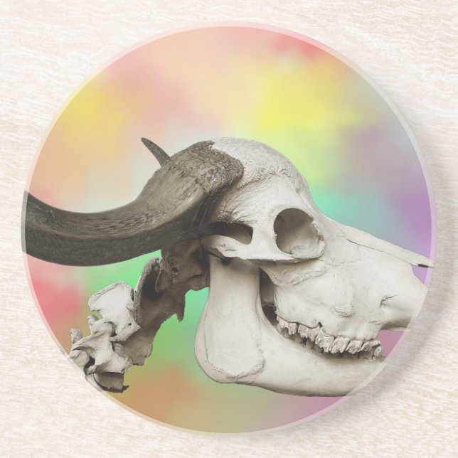 Buffalo Skull på vattenfärgens bakgrund Underlägg (Framsidan)