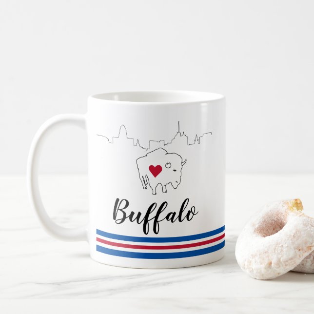 Buffalo Skyline Bills Illustration Coffee Mugg (Med munk)