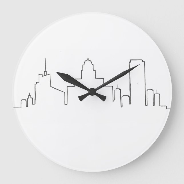 Buffalo Skyline Circular Clock Stor Klocka (Framsida)