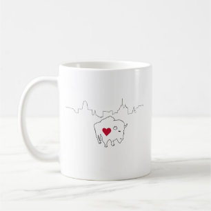 Buffalo Skyline Illustration Coffee Mugg
