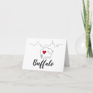 Buffalo Skyline Illustration Konst Tack Kort