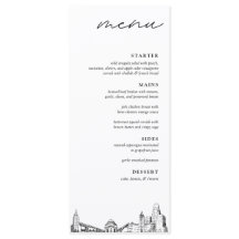 Buffalo Skyline Modern Bröllop Dinner Menu
