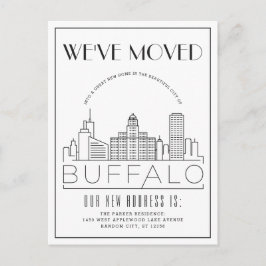 Buffalo Skyline Modern Deco | Flyttmeddelande Meddelande Vykort