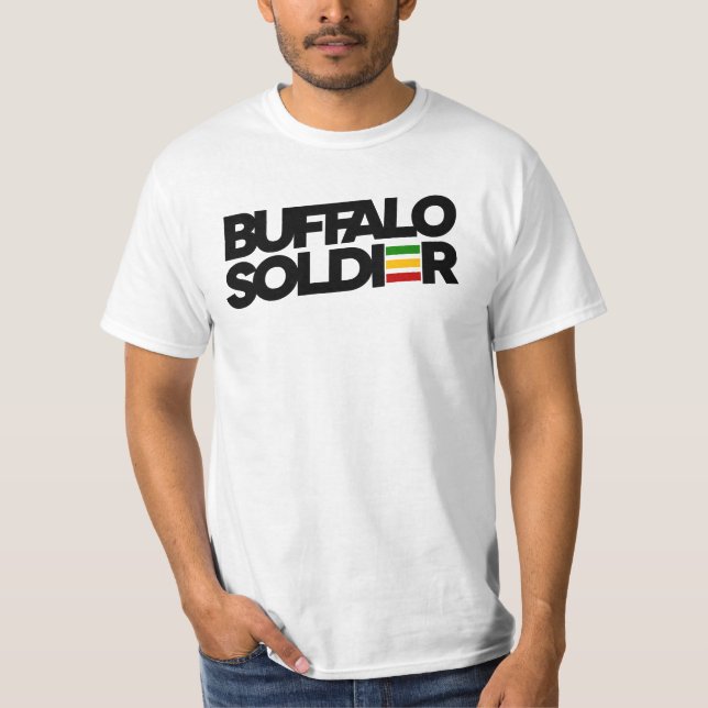 Buffalo Soldier Rasta Färg Reggae T Shirt (Framsida)