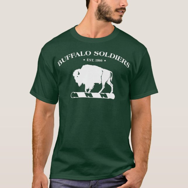 Buffalo Soldiers Civil Krig Black History Premium T Shirt (Framsida)