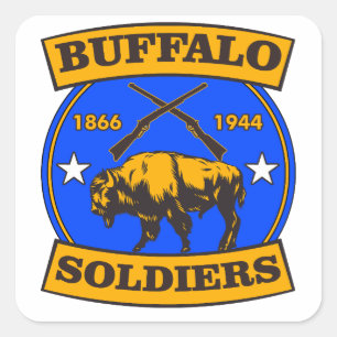 BUFFALO SOLDIERS CIVIL KRIG LOGOTYP FYRKANTIGT KLISTERMÄRKE