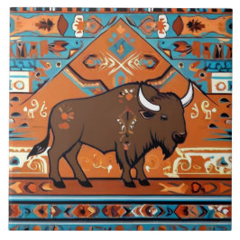 Buffalo Southwest Native Tribal Southwest Kakelplatta