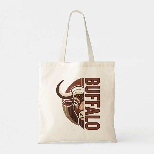 Buffalo stavfel med illustration Bull Bag design Tygkasse (Baksida)