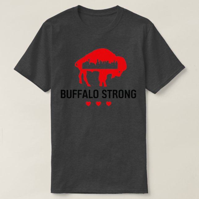 Buffalo Strong Pray for Buffalo US American Flagga T Shirt (Design framsida)