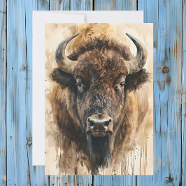 Buffalo Totem Spirit Animal Beteckningskort Julkort