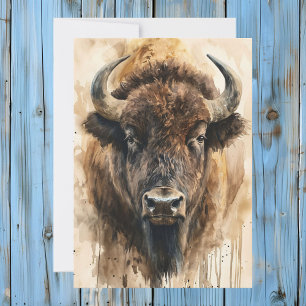 Buffalo Totem Spirit Animal Beteckningskort Julkort