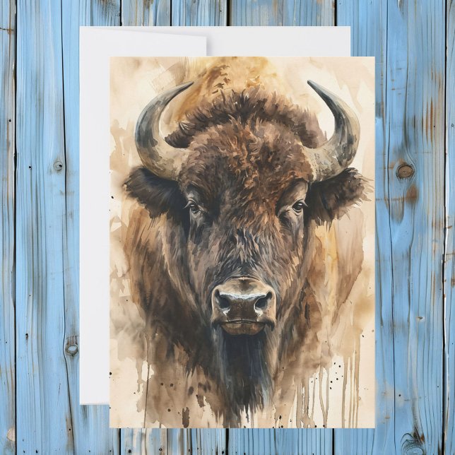 Buffalo Totem Spirit Animal Beteckningskort Julkort (Skapare uppladdad)