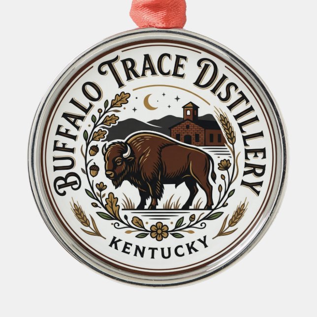 Buffalo Trace Destilleri Kentucky Julgransprydnad Metall (Framsidan)