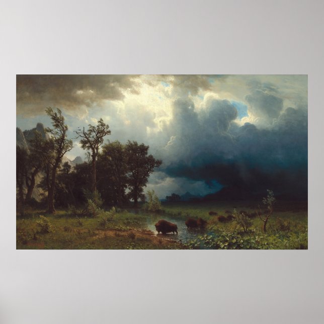 Buffalo Trail - Albert Bierstadt Fine Art Poster (Framsidan)