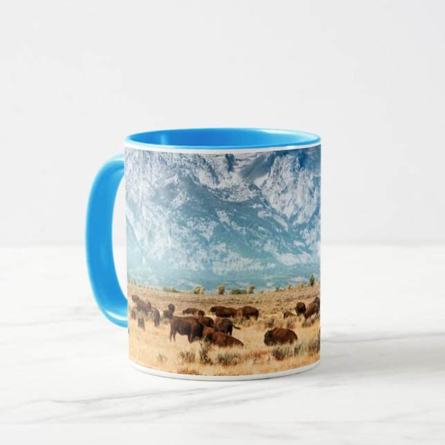 Buffalo under Grand Teton-bergen Mugg (Framsida vänster)