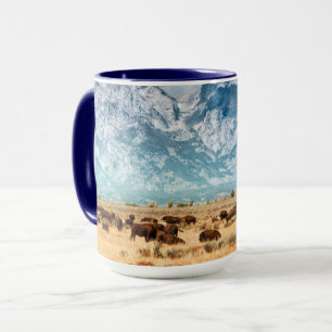 Buffalo under Grand Teton-bergen Mugg