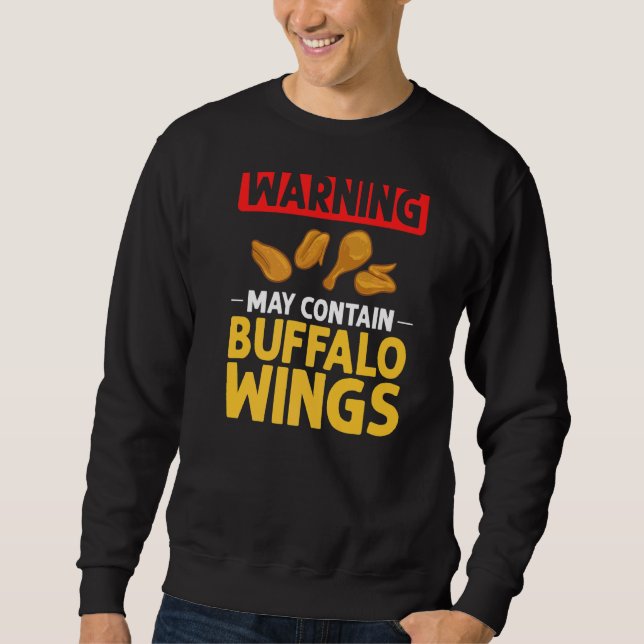 Buffalo Vingar Fried Chicken Hett Vinge Sauce Lång Ärmad Tröja (Framsida)