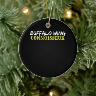 Buffalo Vinge bevittnade Addict BBQ Chicken Vinge  Julgransprydnad Keramik