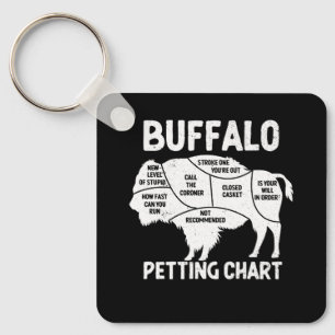 Buffalo Wildlife Petting Chart for Bison Älskare F Nyckelring