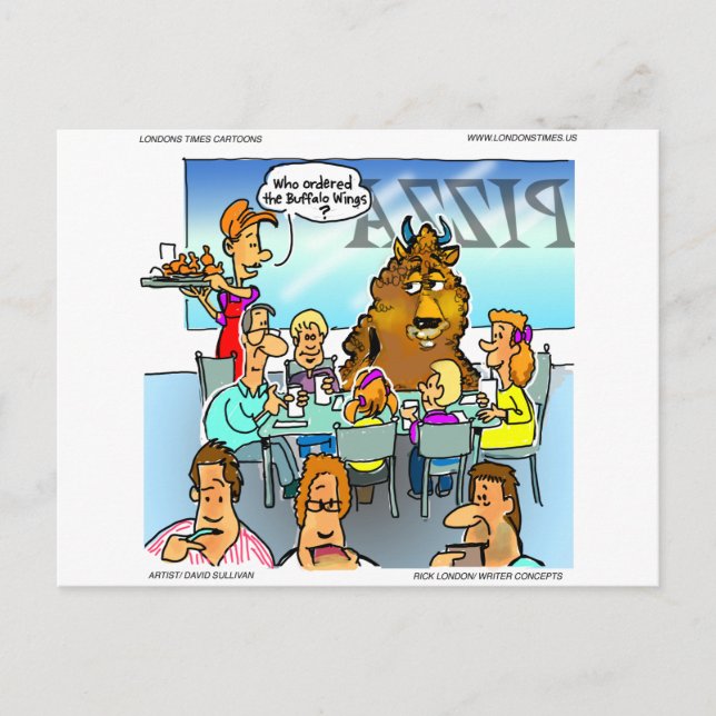 Buffalo Wings Roliga Kort T-shirts & Presentartikl (Framsida)