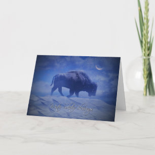 Buffalo Winter Solstice Blessings Wildlife Cards Kort