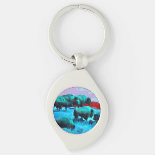 Buffaloes Swirl Silverfärgad Nyckelring