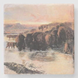 Buffaloflock (av Charles M. Russell) Stenunderlägg