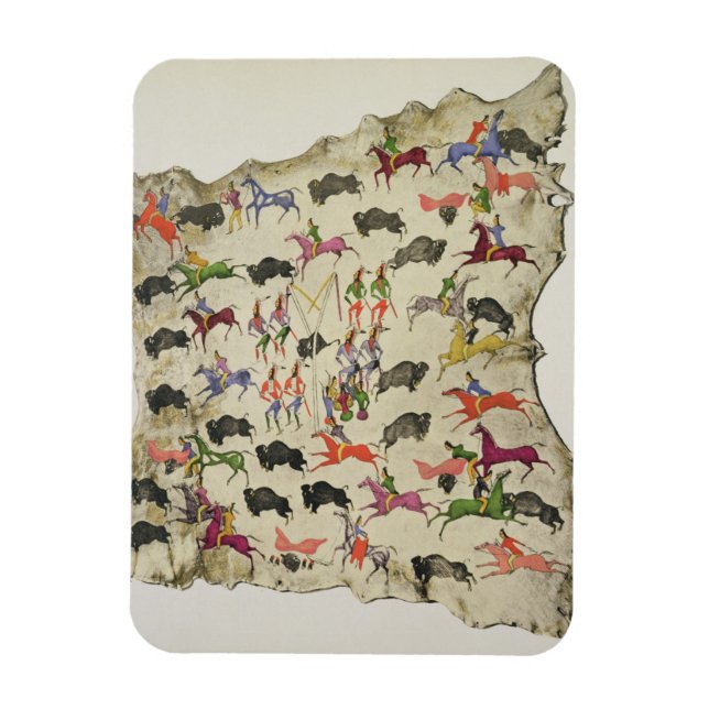 Buffalojakt (pigment på älgskinn) magnet (Vertikal)