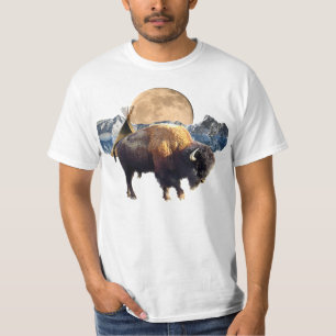 Buffel, måne & T-tröja för TeePeedjurlivkonst T-shirt