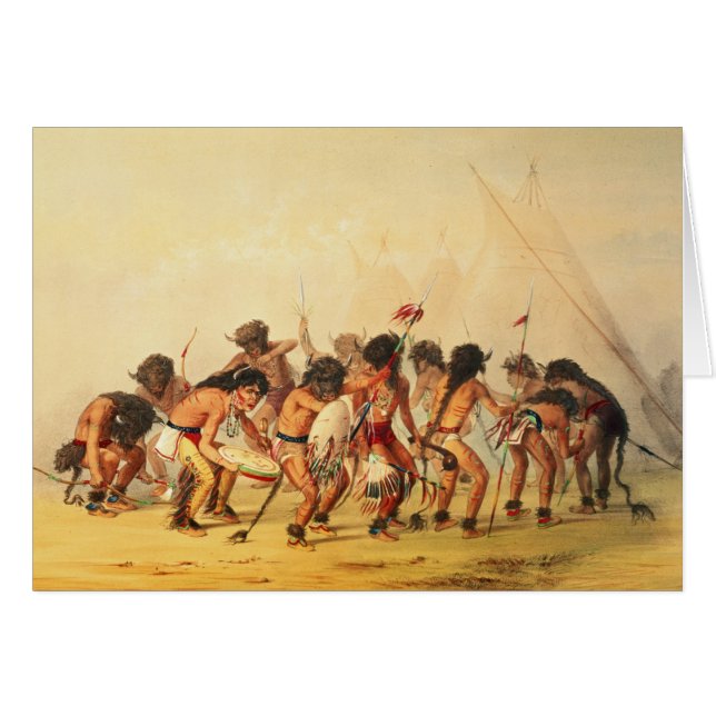 Buffeldans, c.1832 hälsningskort (Framsidan Horizontal)