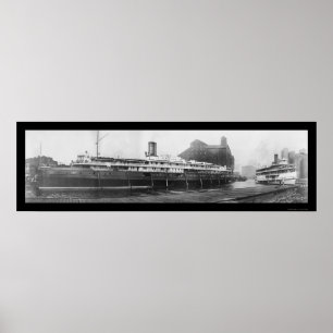 Buffelfartygskeppsdockor, NY-foto 1909 Poster
