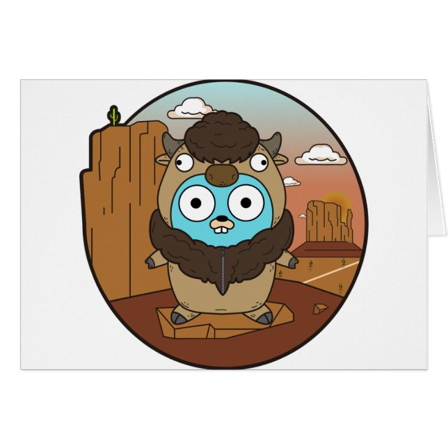 BuffelGopher i öken Hälsningskort (Framsidan Horizontal)