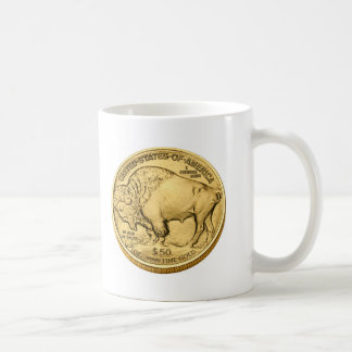 Buffelguldtackaguld myntar kaffemugg