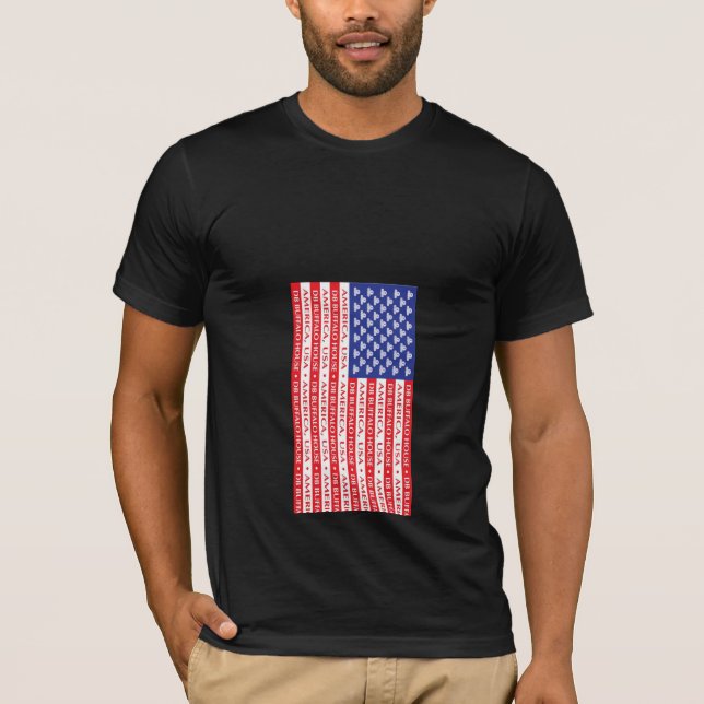 Buffelhusamerikanska flaggan t shirt (Framsida)