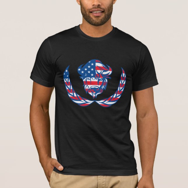 buffelhuvudflagga t shirt (Framsida)