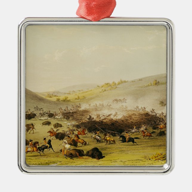 Buffeljakt, Surround, c.1832 Julgransprydnad Metall (Framsidan)