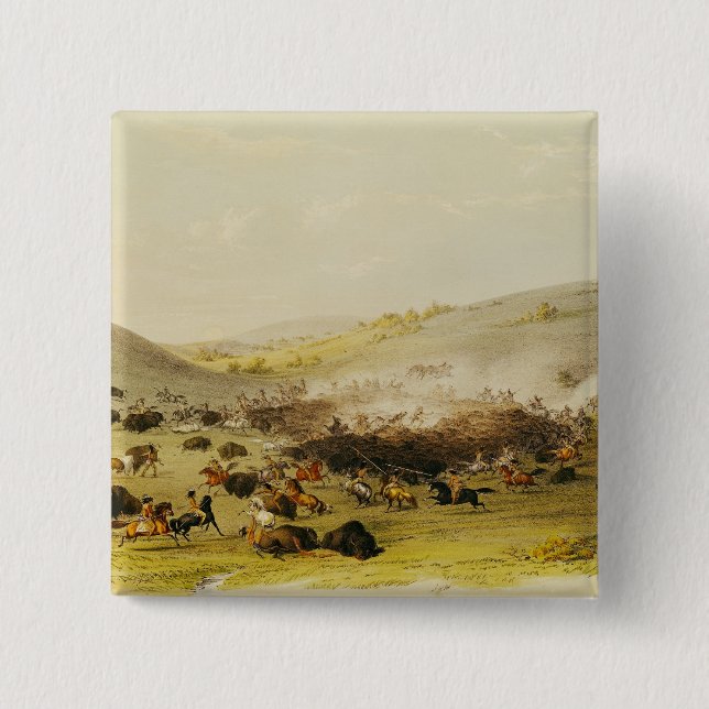 Buffeljakt, Surround, c.1832 Knapp (Framsida)