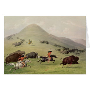 Buffeljakten, c.1832 hälsningskort