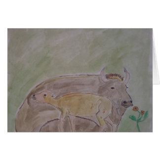 buffelmor och kalv OBS kort