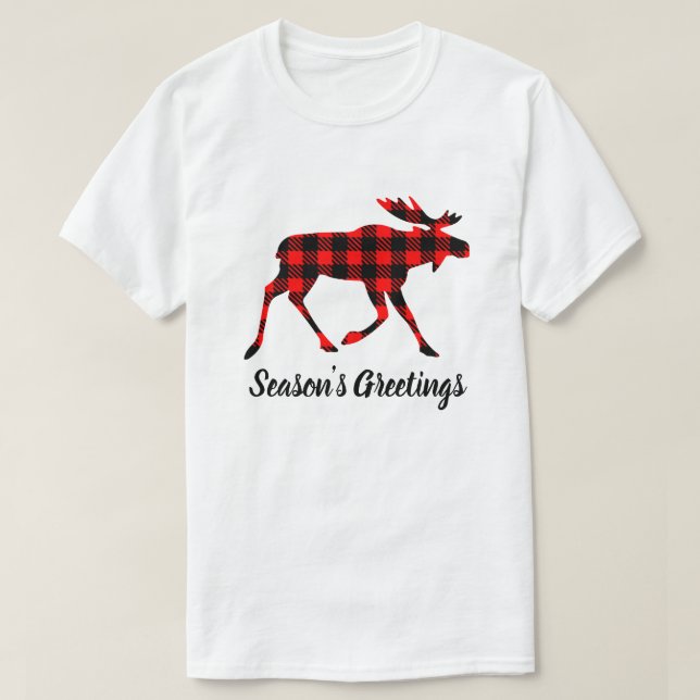 Buffelplädälg din hälsningbakgrundsfärg t-shirt (Design framsida)