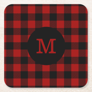 BuffelplädMonogram Underlägg Papper Kvadrat