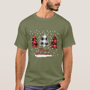 buffelplaid dekorated christmas gräs träd t shirt