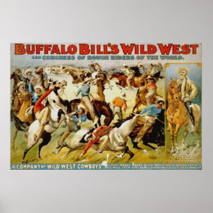 Buffelräkning Show för vilda western Poster